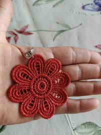 orecchini uncinetto a fiore