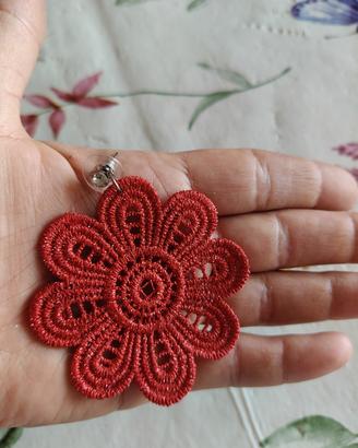orecchini uncinetto a fiore