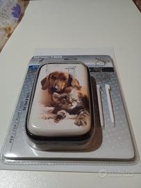 Custodia console bianca con stampa cane e gatto 