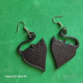 orecchini cuore/gatto in stampa 3D