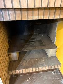 Piano per camino in ferro 2cm con cassettone inox