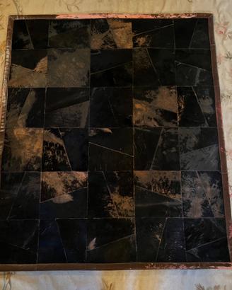 Tappeto di design in pelle con pelo (cavallino)