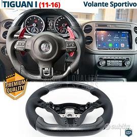VOLANTE Sportivo per VW Tiguan Carbonio e Pelle
