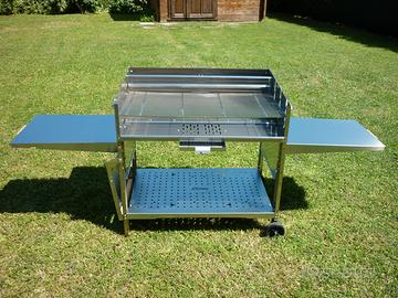 Barbecue a legna e carbonella inox 100Q - ilSimo