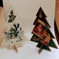 Natale - coppia alberelli in legno