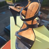 sandali di Raso blu con strass