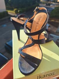 sandali di Raso blu con strass