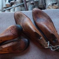 Coppia Forme Scarpe Antiche Legno da calzolaio.