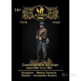 miniatura di soldato confederato 75mm Altores Stud