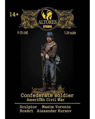 miniatura di soldato confederato 75mm Altores Stud