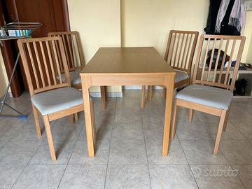Tavolo Ekedalen allingabile + 4 sedie