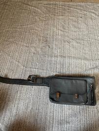 Marsupio artigianale in pelle bovina grigia – Fatt