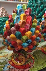 Pigna multicolore smaltata, H 25 cm, ceramica di C