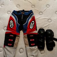 Pantaloni + ginocchiere bimbo per motocross/enduro