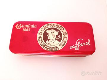 Scatola di latta Caffarel rossa