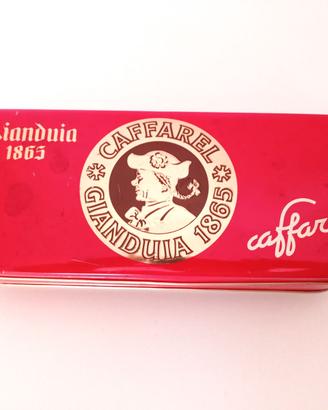 Scatola di latta Caffarel rossa
