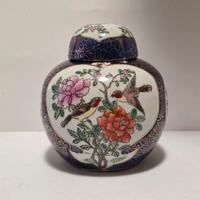 Vaso cinese in ceramica smaltato e dipinto 