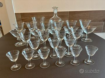 Servizio di bicchieri in cristallo vintage Anni 30