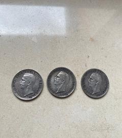 5 lire d’argento Vittorio Emanuele III (3 monete)
