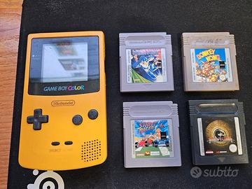 Nintendo Game Boy Color giallo + 4 giochi Donkey K