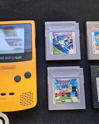 Nintendo Game Boy Color giallo + 4 giochi Donkey K