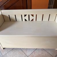 Cassapanca in legno bianco