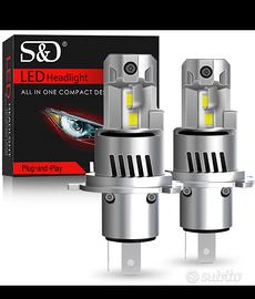 2 Pezzi lampade LED H4