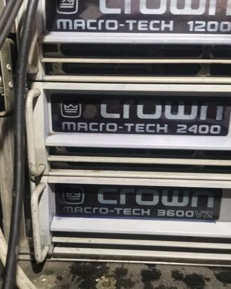Impianto audio pro. casse RCF+finali CROWN 6000wat
