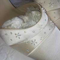 Scarpe SPOSA-CERIMONIA raso avorio 38.5-39 Cristal