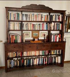 Libreria in legno massello stile arte povera