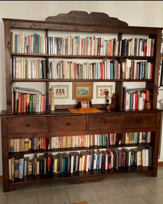 Libreria in legno massello stile arte povera