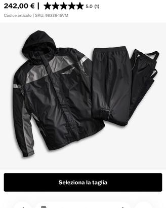 Tuta da pioggia HARLEY DAVIDSON full speed XL