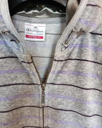 Felpa donna grigia a righe Champion tg. M