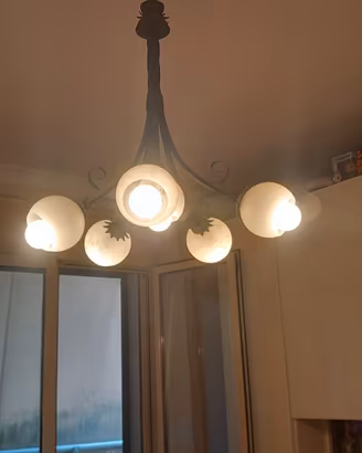 Lampadario ferro battuto 
