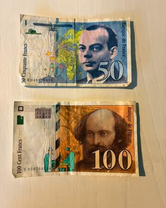 Banconote 50 e 100 Franchi Francesi