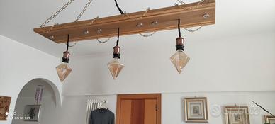 lampadario design moderno in legno 