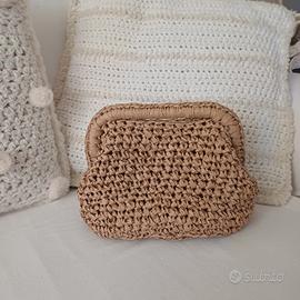 borsaborsa clutch in rafia naturale