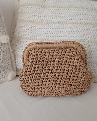 borsaborsa clutch in rafia naturale