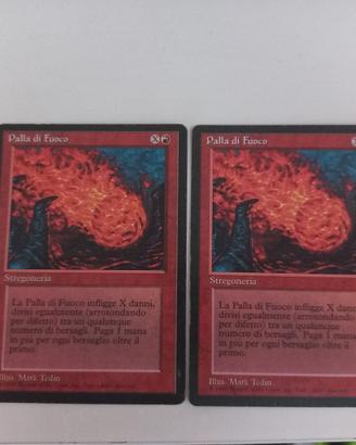 2 carte magic palla di fuoco prima edizione