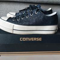 Converse platform glitter blu notte