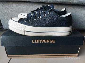 Converse platform glitter blu notte
