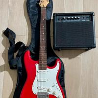 Chitarra elettrica con amolificatore e custodia