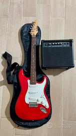 Chitarra elettrica con amolificatore e custodia