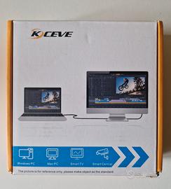 KCEVE KVM Switch in metallo, HDMI 8K@60Hz 4K@ 120H