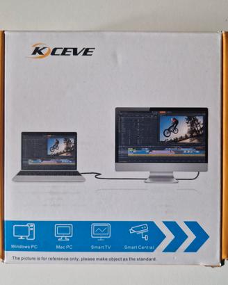 KCEVE KVM Switch in metallo, HDMI 8K@60Hz 4K@ 120H