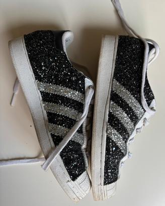 Sneakers Adidas Superstar Glitter Black and Silver