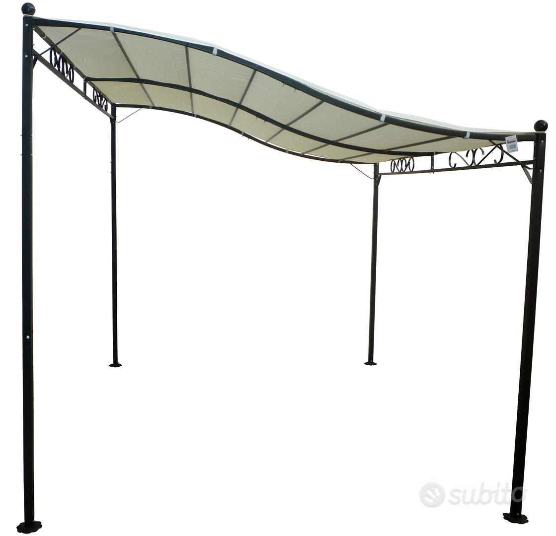 Gazebo pergola da muro 3x2,5m in ferro e metallo Giardino e Fai da te