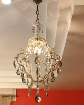 Lampadario Maria Teresa con cristalli fumé 