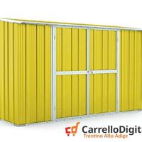 Casetta in lamiera per esterno 307x100cm giallo