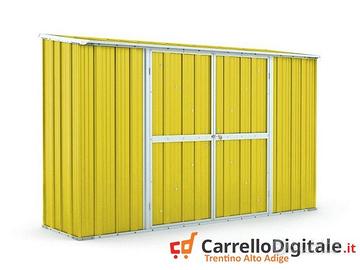 Casetta in lamiera per esterno 307x100cm giallo
